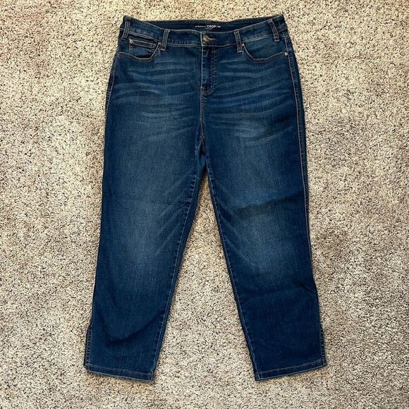 Chico’s Platinum Split Ankle Denim Crop Jeans Size 10 - Picture 1 of 6